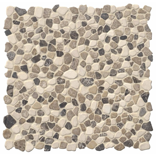Msi Mix Marble Pebbles 11.42 In. X 11.42 In. X 10Mm Tumbled Marble Mesh-Mounted Mosaic Tile, 10PK ZOR-MD-0197 - main